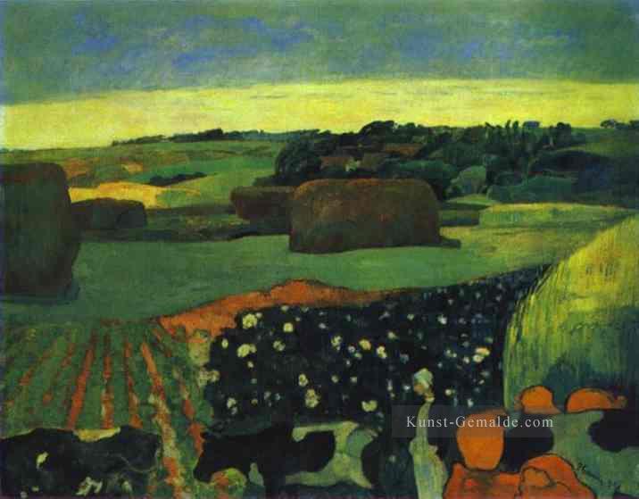 Heuschober in Bretagne Beitrag Impressionismus Primitivismus Paul Gauguin Szenerie Ölgemälde